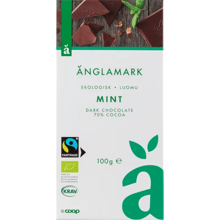 Änglamark tumma minttusuklaa 70 % luomu 100 g