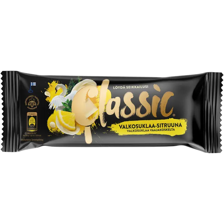 Classic Valkosuklaa-Sitruuna kermajäätelöpuikko 74g/100ml