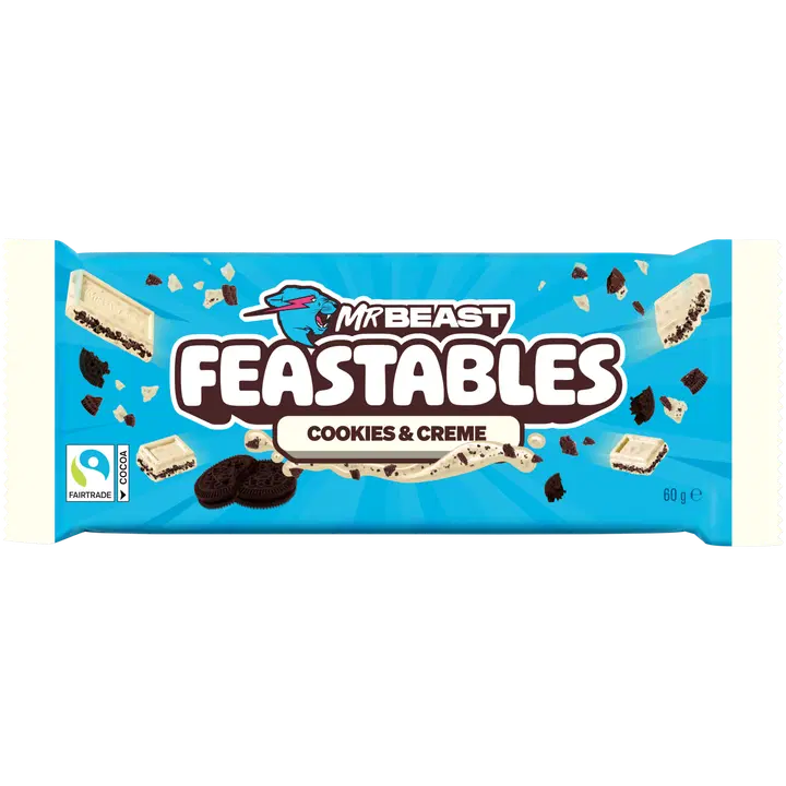 MrBeast Feastables Cookies & Creme maitosuklaalevy 60g