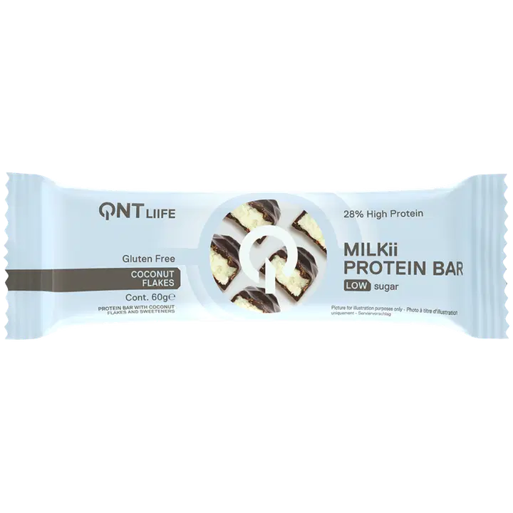 QNT proteiinibatoon 28%, šokolaadi-kookosemaitseline, madala suhkrusisaldusega, 60 g
