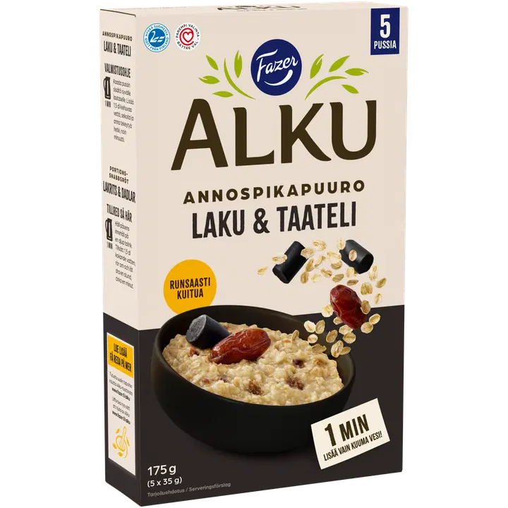 Fazer Alku Laku & taateli annospikapuuro 175 g (5 × 35 g)