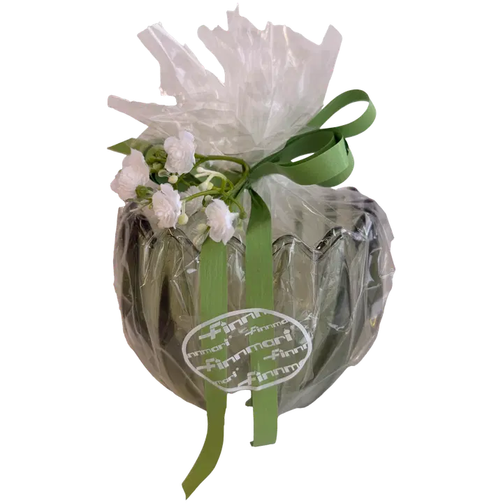 Lahjapakkaus kynttilälasi vihreä/vaaleanpunainen