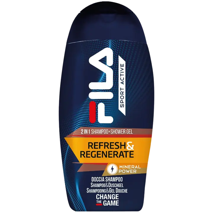 FILA 2IN1 Suihkusaippua & shampoo raikastaa ja uudistaa, miehille 250 ml