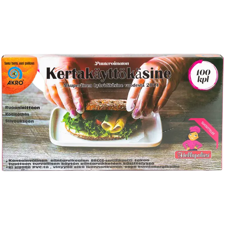 Akro kertakäyttökäsine XL 100kpl