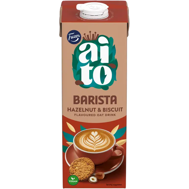 Fazer Aito Kaurajuoma Barista Hazelnut & Biscuit 1L UHT