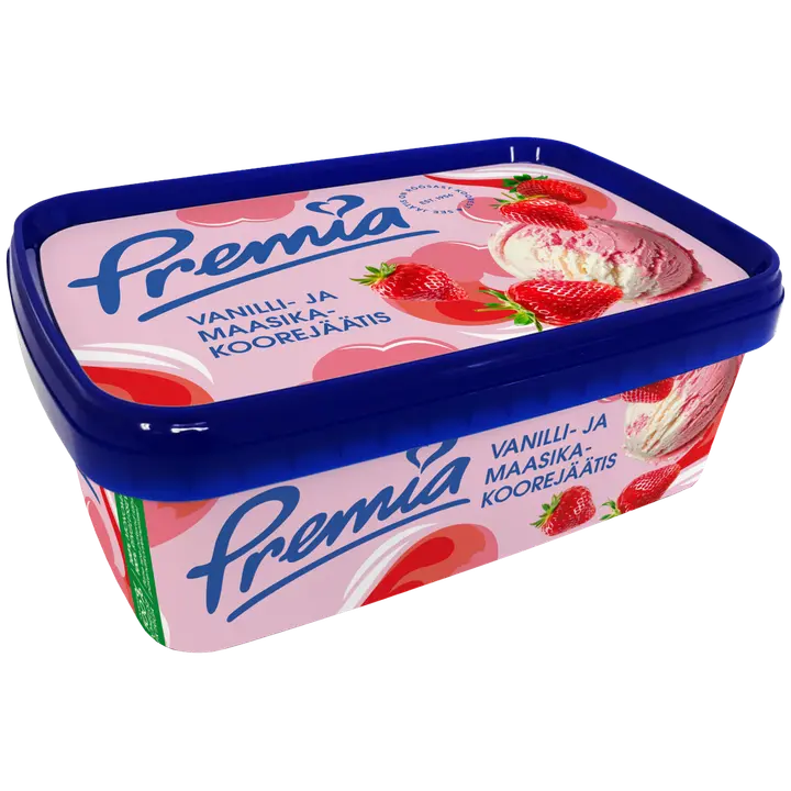 Premia Vanilli- Ja Maasikakoorejäätis 500 G/1 l