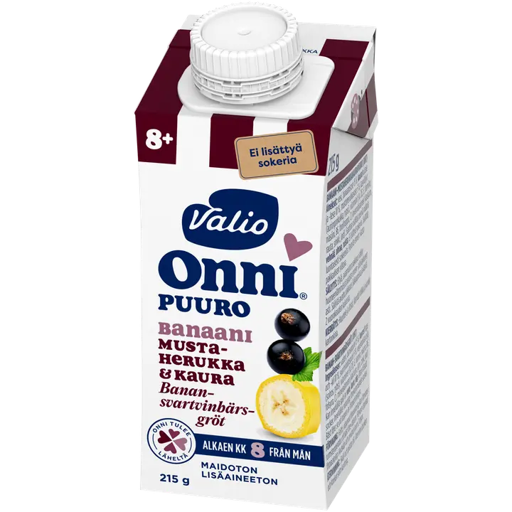 Valio Onni® Banaani-mustaherukkakaurapuuro 215 g UHT (alk 8 kk)