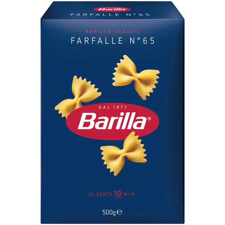 Barilla Farfalle durumvehnästä valmistettu pasta 500g