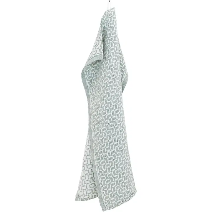 Lapuan Kankurit Mauste pyyhe 48x70cm valko-vihreä haapa 100% pesty pellava