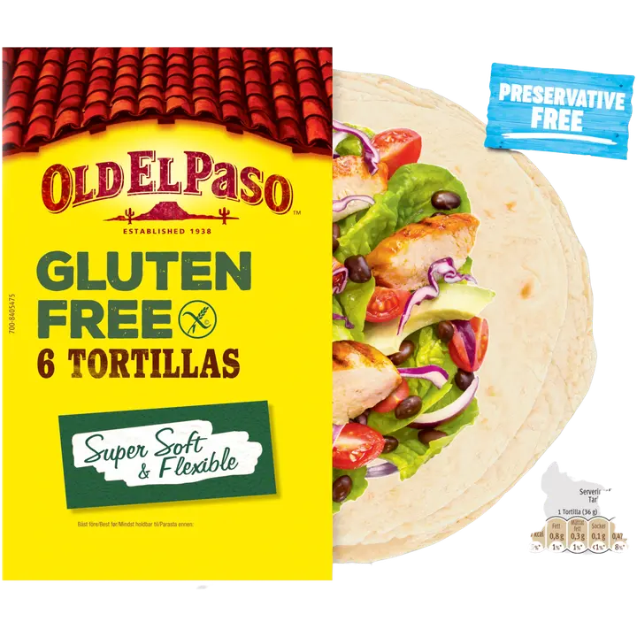 Old El Paso 6kpl/216g gluteenittomat Tortillat