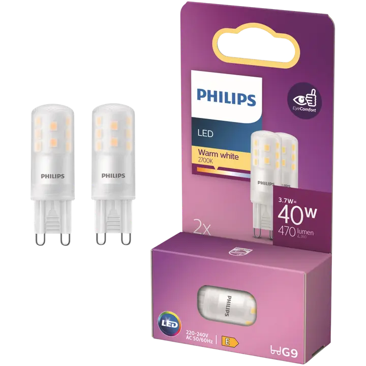 Philips LED-lamp 3,7W G9 2700K 470LM