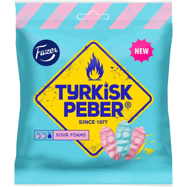 Fazer Tyrkisk Peber Sour Foams Makeispussi 150g