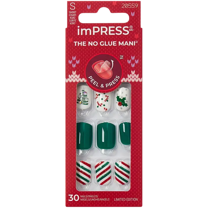Kiss imPress Holiday-25 Nails -Sugarplum 30kpl