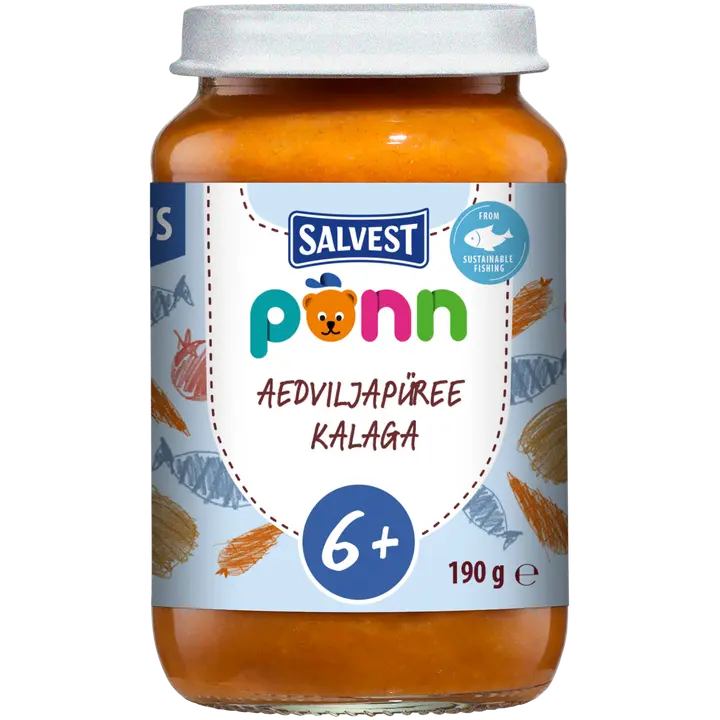 Põnn Aedviljapüree kalaga 190 g, alates 6-elukuust