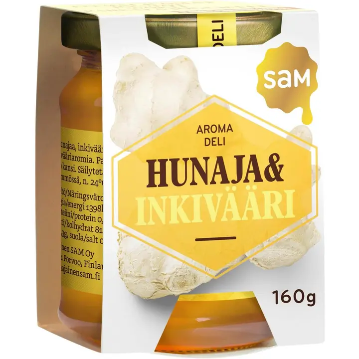 Hunajainen SAM Hunaja&Inkivääri 160g hunajavalmiste