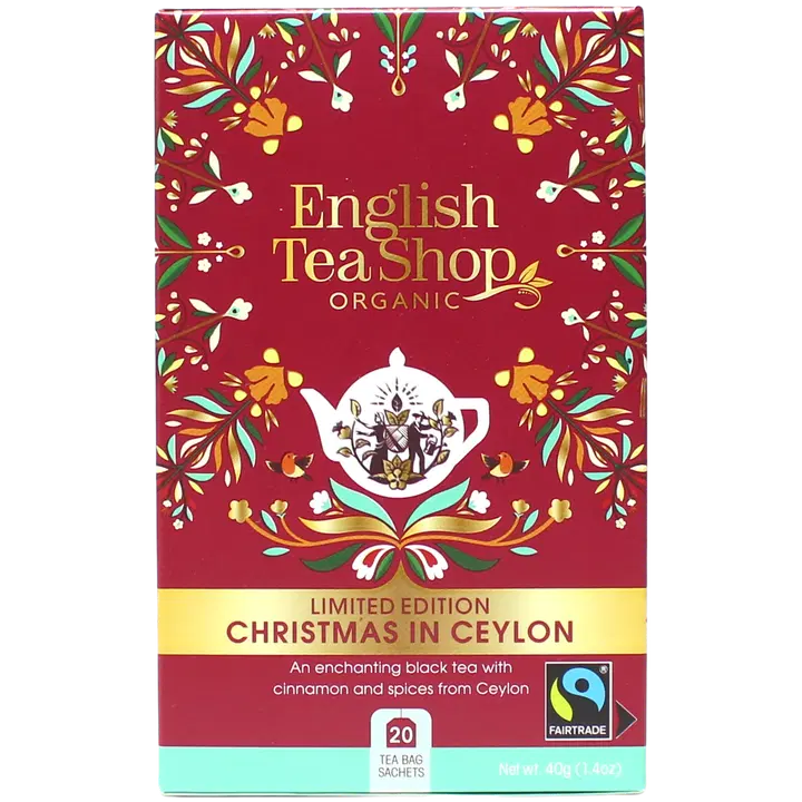 English Tea Shop Luomu Musta tee Christmas in Ceylon 20 pss 40g