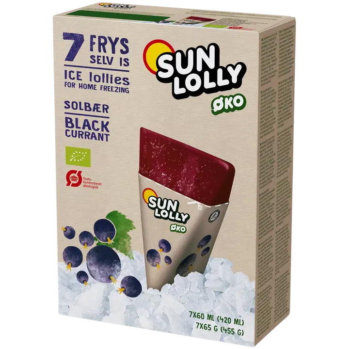 Sun Lolly 7x60ml/65g Ekologisk frys själv Svartvinbär