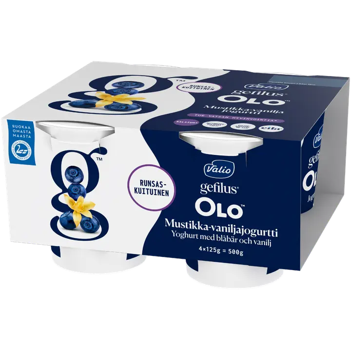 Valio Gefilus® OLO™ jogurtti 4x125 g mustikka-vanilja laktoositon