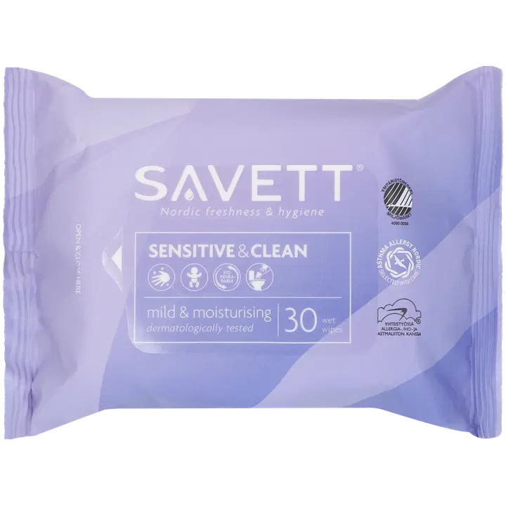 Savett niisked salvrätikud Sensitive 30tk