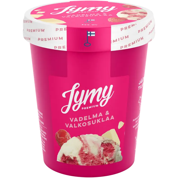 Jymy Vadelma & Valkosuklaajäätelö 500ml