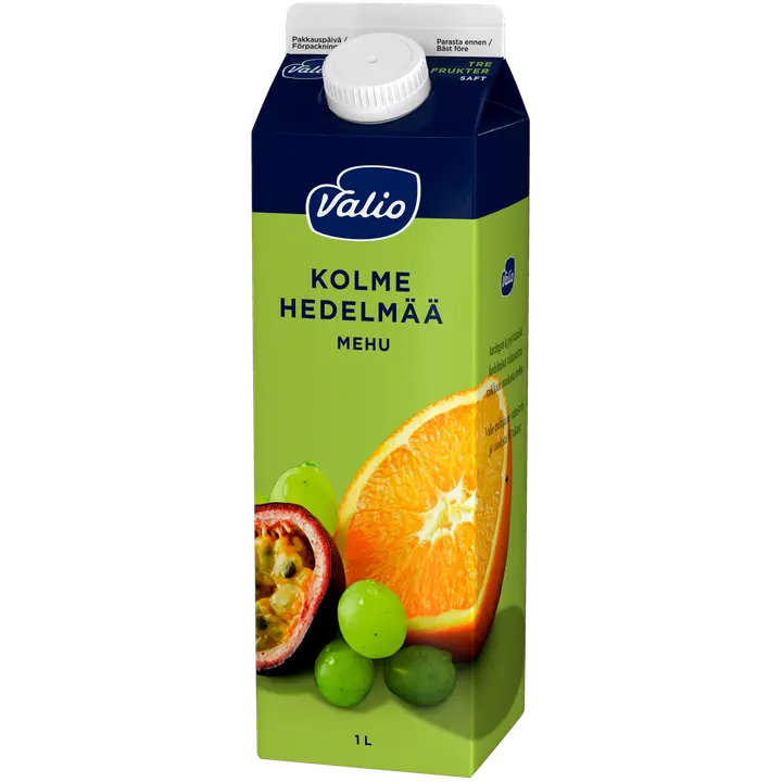 Valio 3 hedelmän mehu 1 l (rypäle, appelsiini, passiohedelmä)