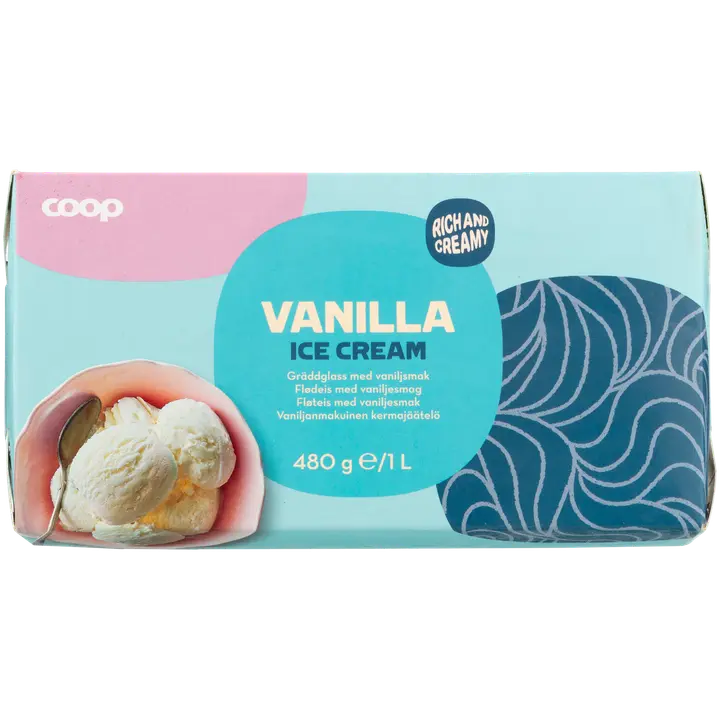 Coop vaniljakermajäätelö 1 l