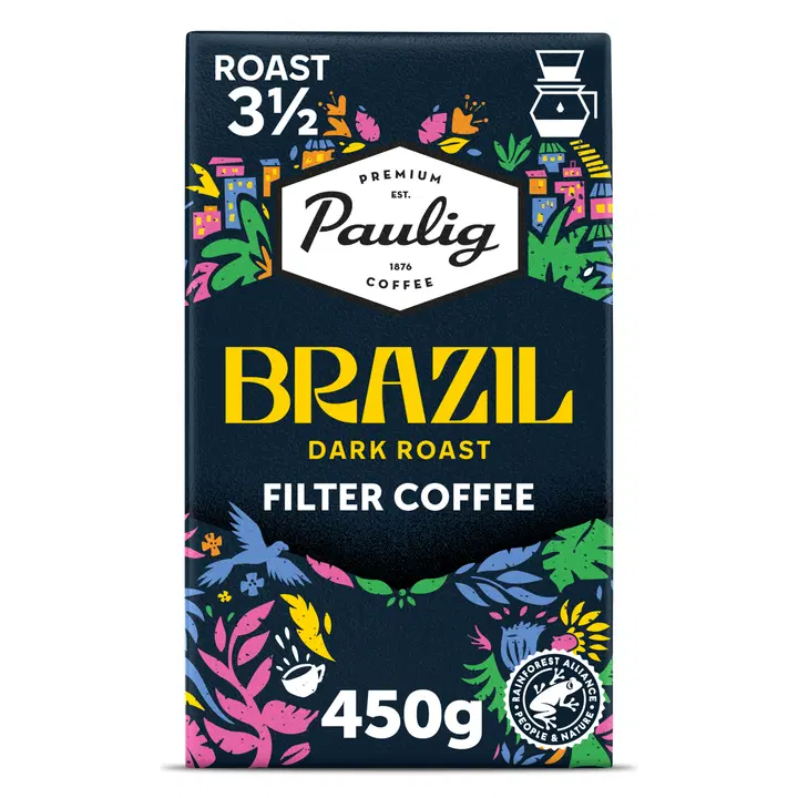 Paulig Brazil Dark Roast tumma paahto kahvi suodatinjauhatus 450g
