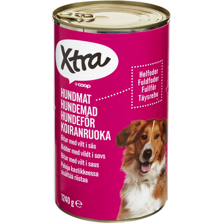 Xtra koiranruoka paloja kastikkeessa, sisältää riistaa 1240 g
