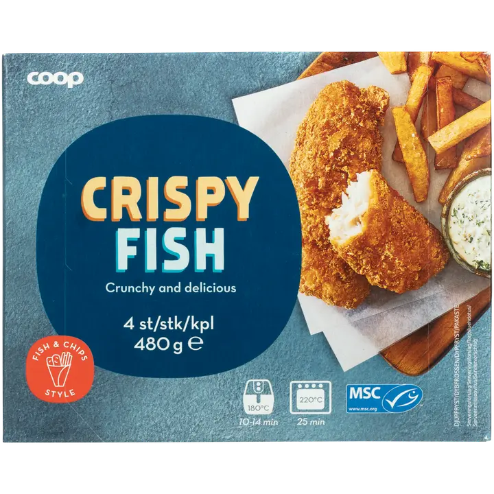 Coop Crispy Fish paneroidut kalapalat MSC 480 g pakaste