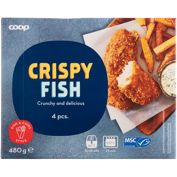 Coop Crispy Fish paneroidut kalapalat MSC 480 g pakaste