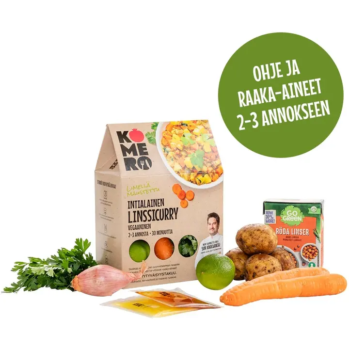 KomeroFood 1055g Limellä maustettu intialainen linssicurry
