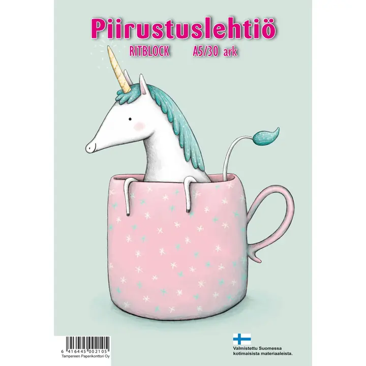 Piirustuslehtiö A5 30 arkkia, erilaisia