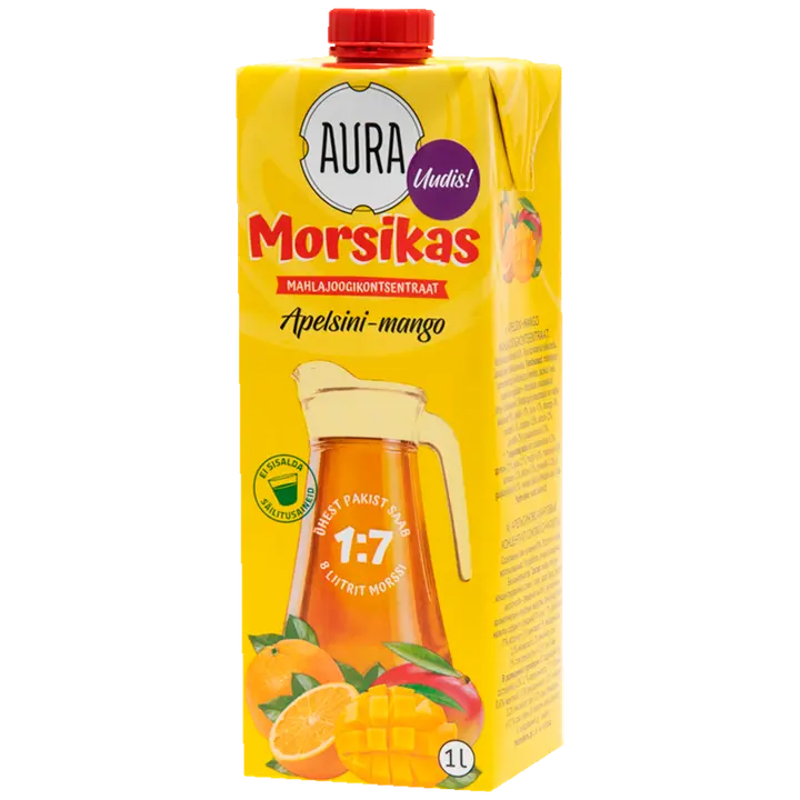 Aura Morsikas apelsini-mango mahlajoogikontsentraat 1L