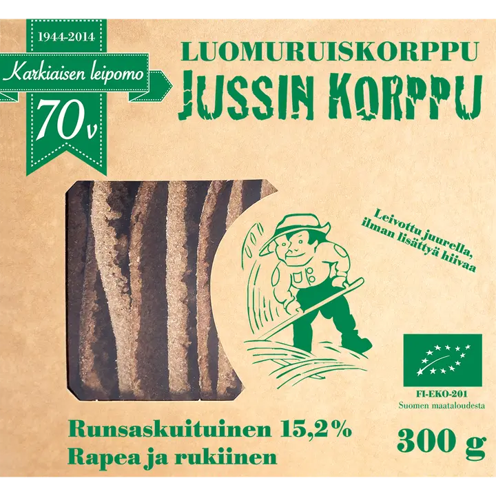 Karkiainen Jussin Korppu luomuruiskorppu 300 g