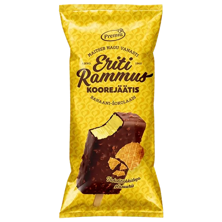 Eriti Rammus banaanijäätis vahvlitükkidega, 85 g