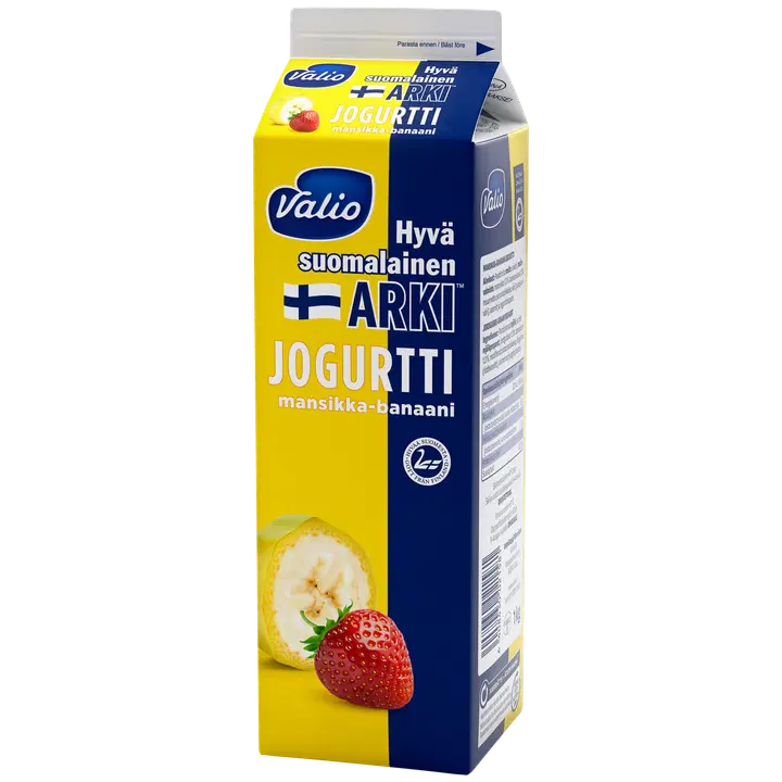 Valio Hyvä suomalainen Arki® jogurtti mansikka-banaani 1 kg