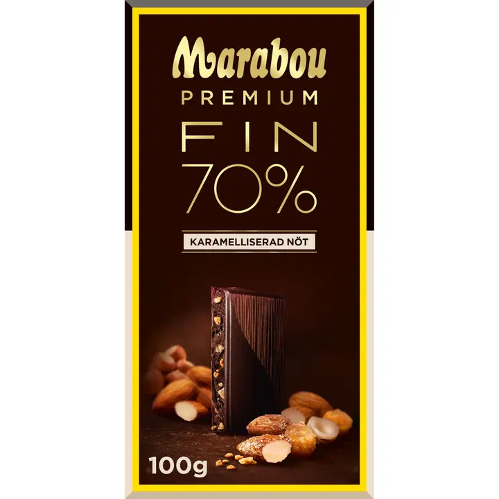 Marabou Premium FIN 70% Karamelliserad nöt suklaalevy 100g