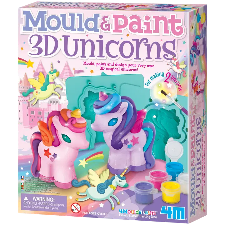 4M 3D Mould & paint kipsivalu-setti kimaltelevat yksisarviset