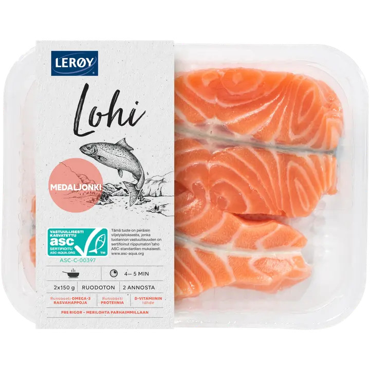 Lerøy lohimedaljonki ASC 2x150g