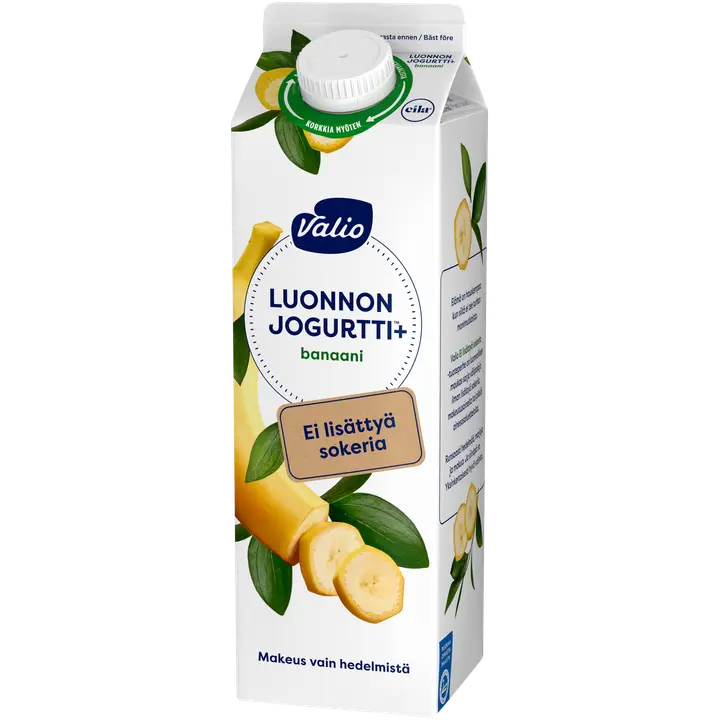 Valio Luonnonjogurtti+™ banaani 1 kg ei lisättyä sokeria, laktoositon
