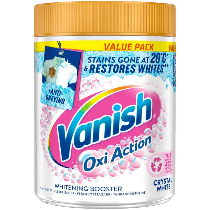 Vanish Crystal White valkopyykin pesutehoste ja tahranpoistojauhe 940g