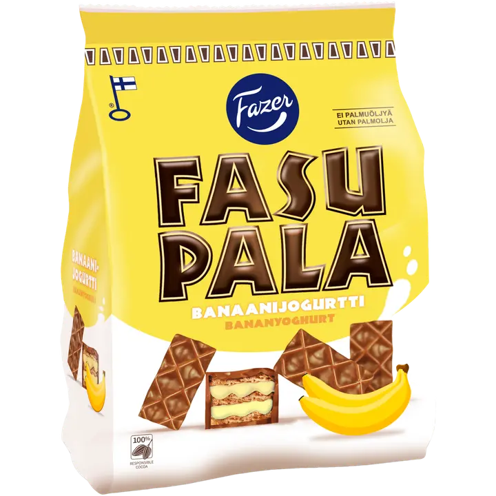 Fasupala banaanijogurti täidisega vahvlipalad 215 G