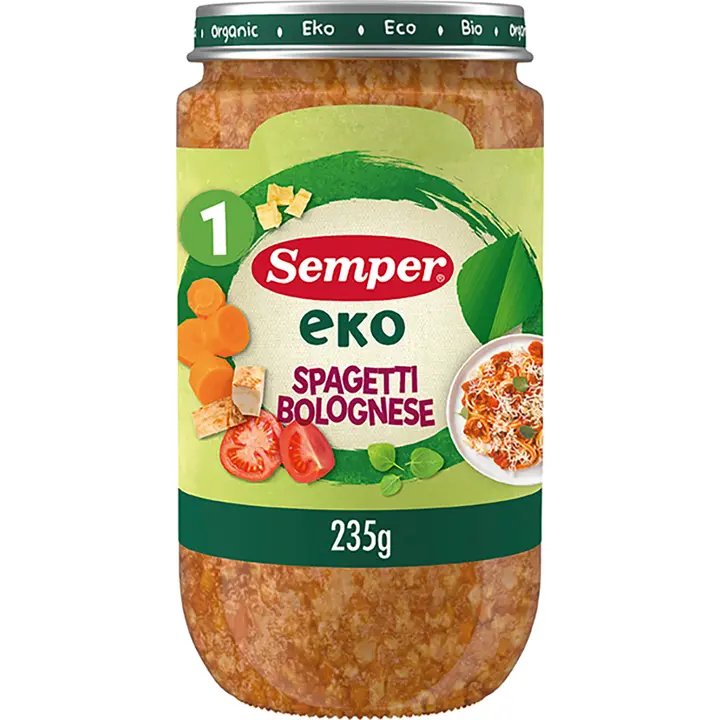 Semper EKO Spagetti Bolognese 1v luomu lastenateria 235g