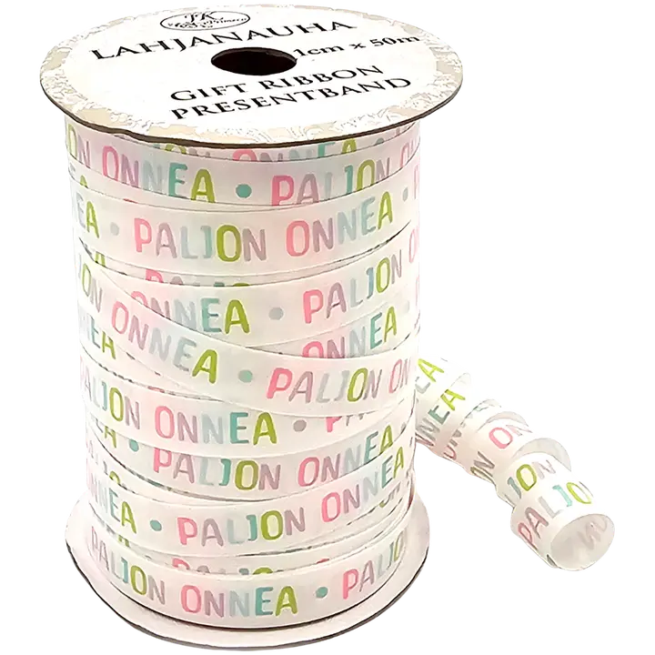 J.K. Primeco Lahjanauha 1cm x 50m Paljon onnea pastelli