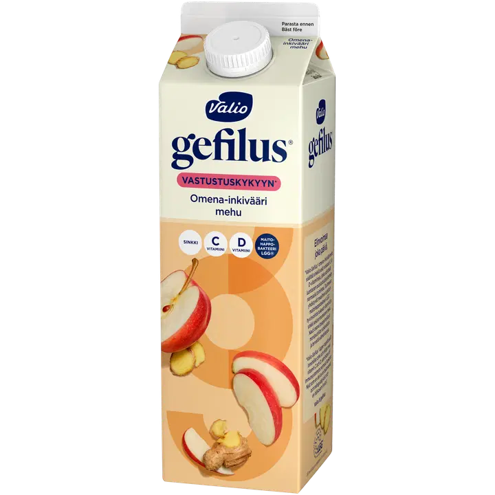 Valio Gefilus® mehu 1 l omena-inkivääri+sinkki
