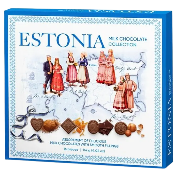 Pergale piimašokolaadi assortii Estonia, 114g