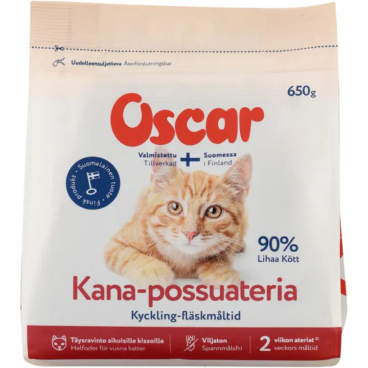 Oscar Kana-possuateria kissoille täysravinto 650g
