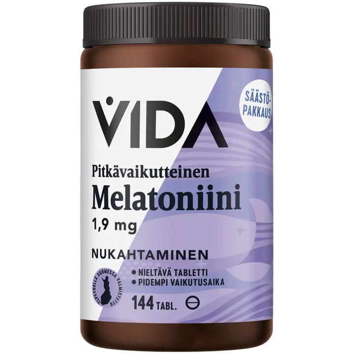 Vida Melatoniinivalmiste melatoniini 1,9 mg pitkävaikutteinen 144 tablettia / 27 g