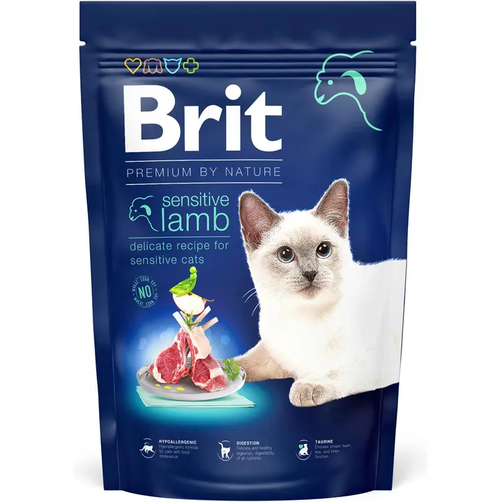 Brit Premium Cat by Nature Lammasta herkkävatsaisille kissoille 300 g
