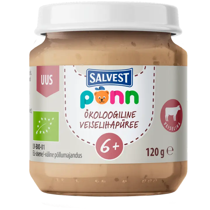 PÕNN Ökoloogiline Veiselihapüree 120 g 6+ 120g
